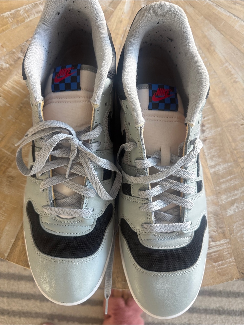 Nike Cactus Jack Grey and Black Sneakers with Blue and Red Tongue Detail